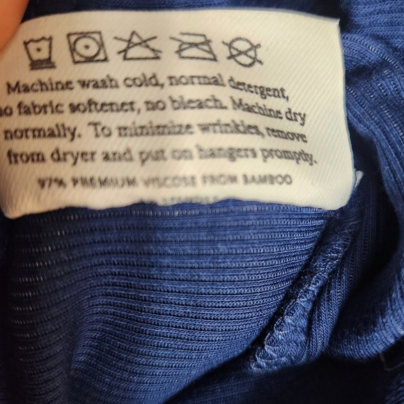 COZY EARTH Rib Knit Bamboo Hoodie Dress XS Navy Blue - Picture 8 of 8